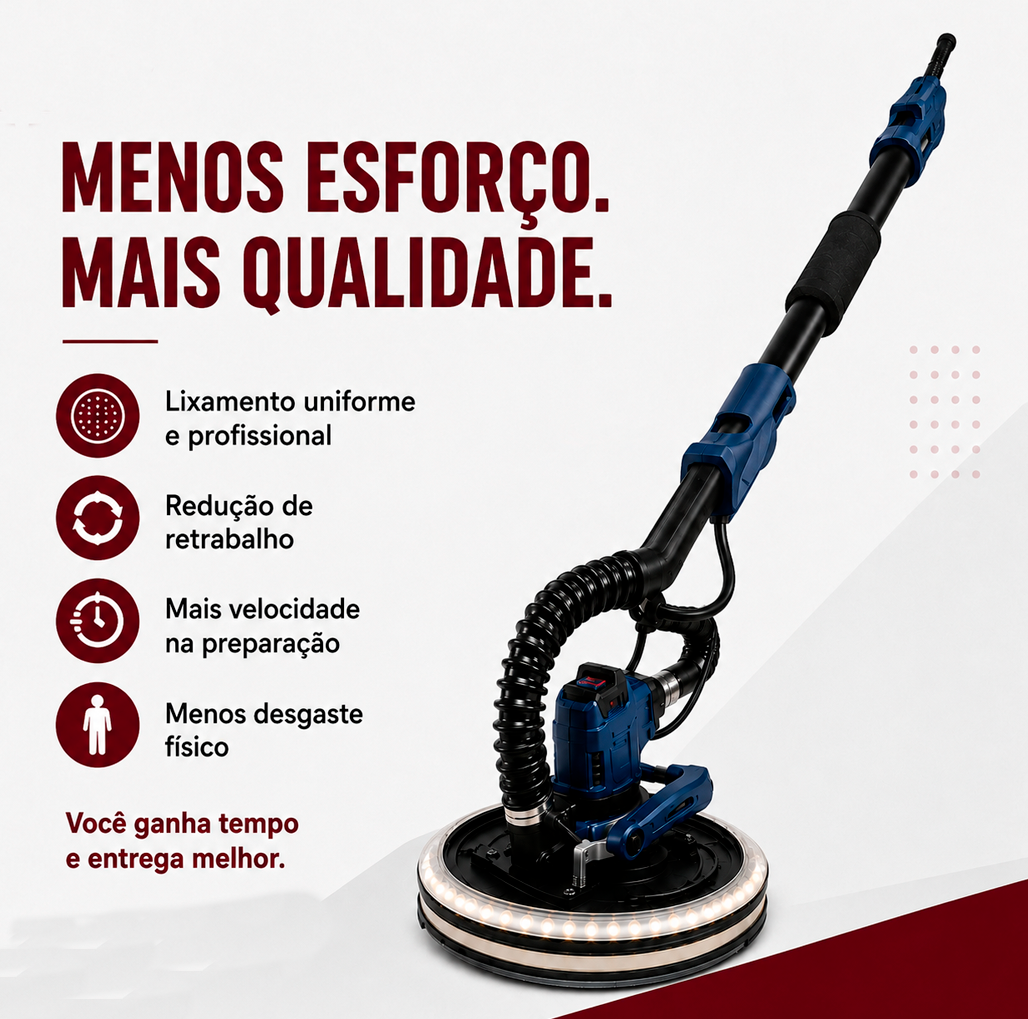 Lixadeira de teto e parede de 1.200w com velocidades