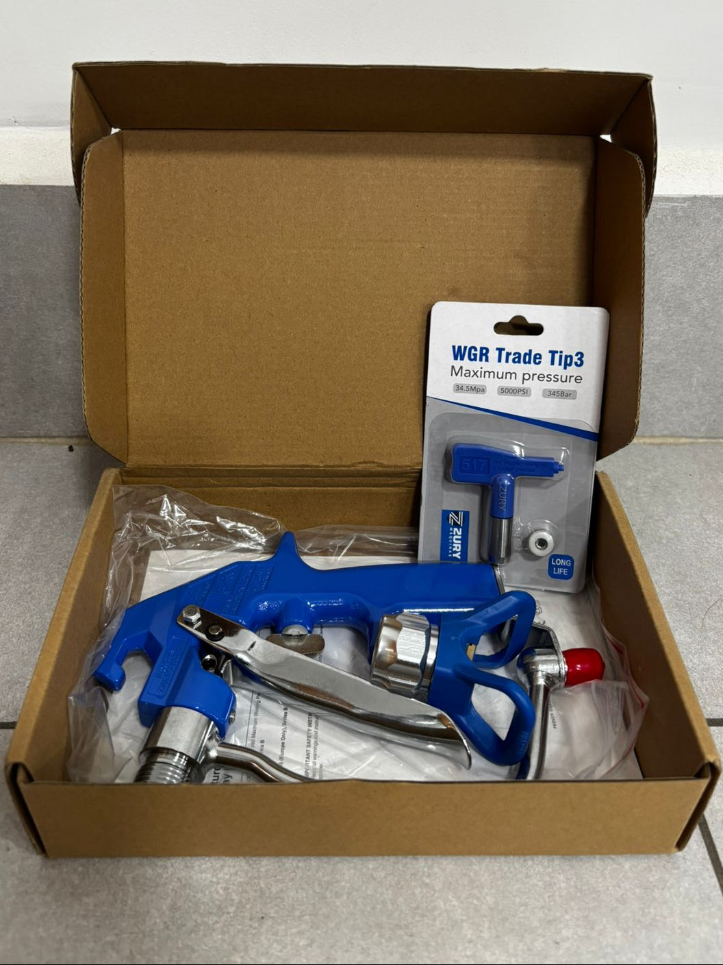 Zury Maquinas Pistola Azul Completa para Equipamento de Pintura Airless Aplicacao Massa Corrida