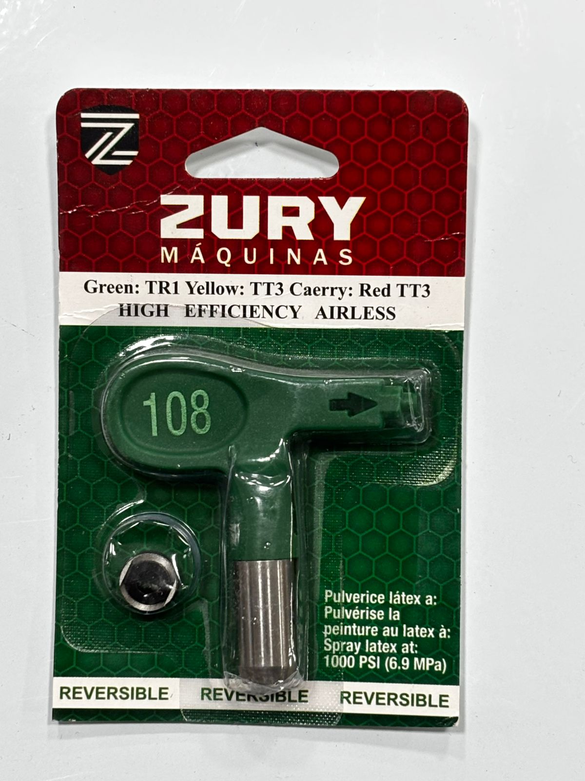 Zury Maquinas Bico 108 Cor Verde Baixa Pressao para Equipamento de Pintura Airless