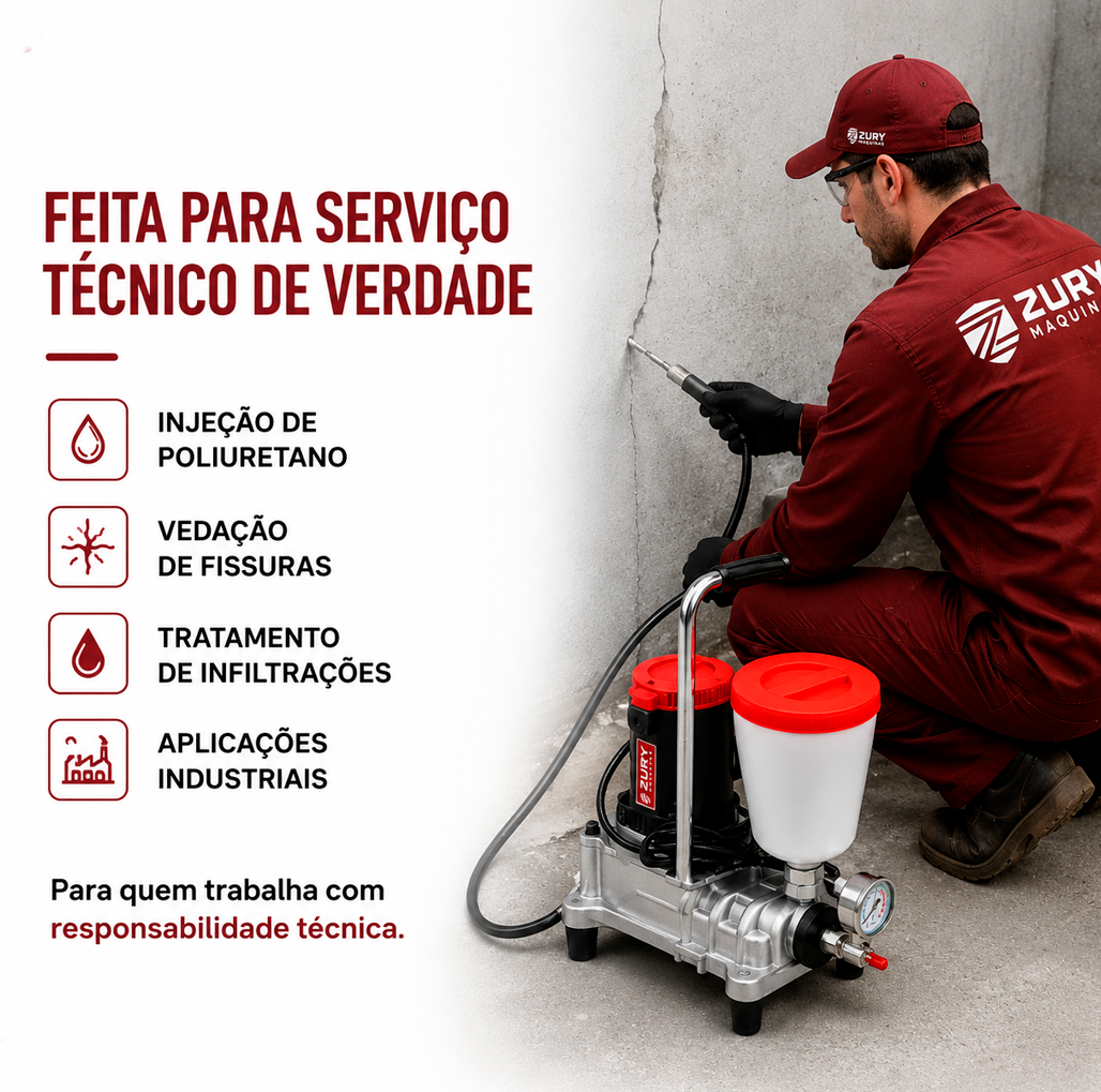 Maquina monocomponente de injeção de resina