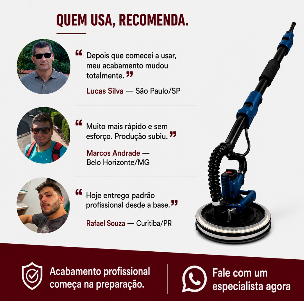 Lixadeira de teto e parede de 1.200w com velocidades