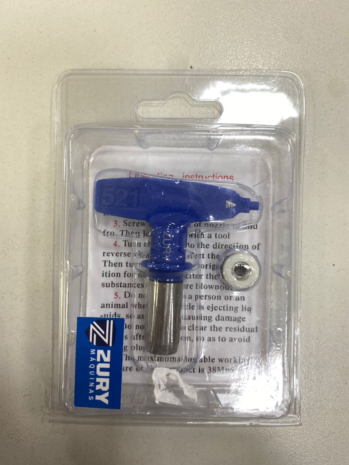 Zury Maquinas Bico 521 Cor Azul Aplicacao Massa Corrida para Equipamento de Pintura Airless