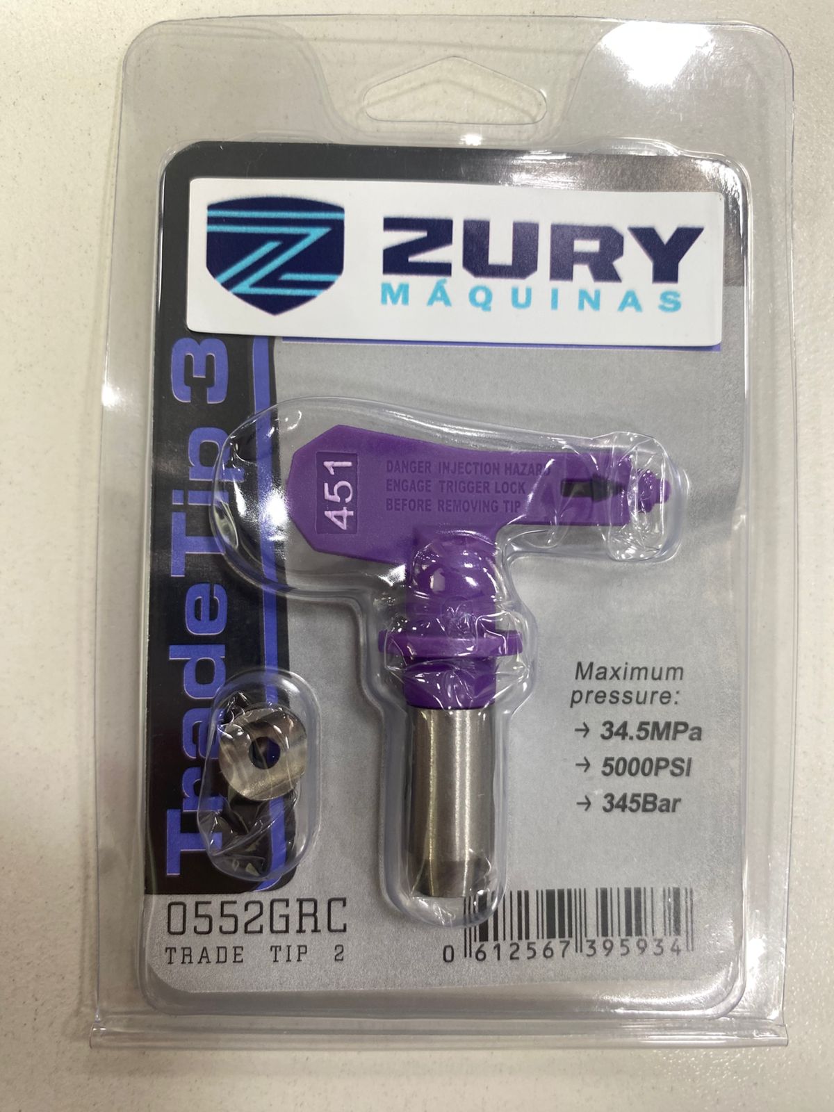 Zury Maquinas Bico 451 Cor Roxo Aplicacao Massa Corrida para Equipamento de Pintura Airless